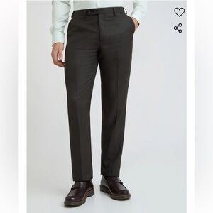 Park Avenue Smart Fit Wool Rich Fine Pin Stripe Men’s Dress Pants Trousers Black